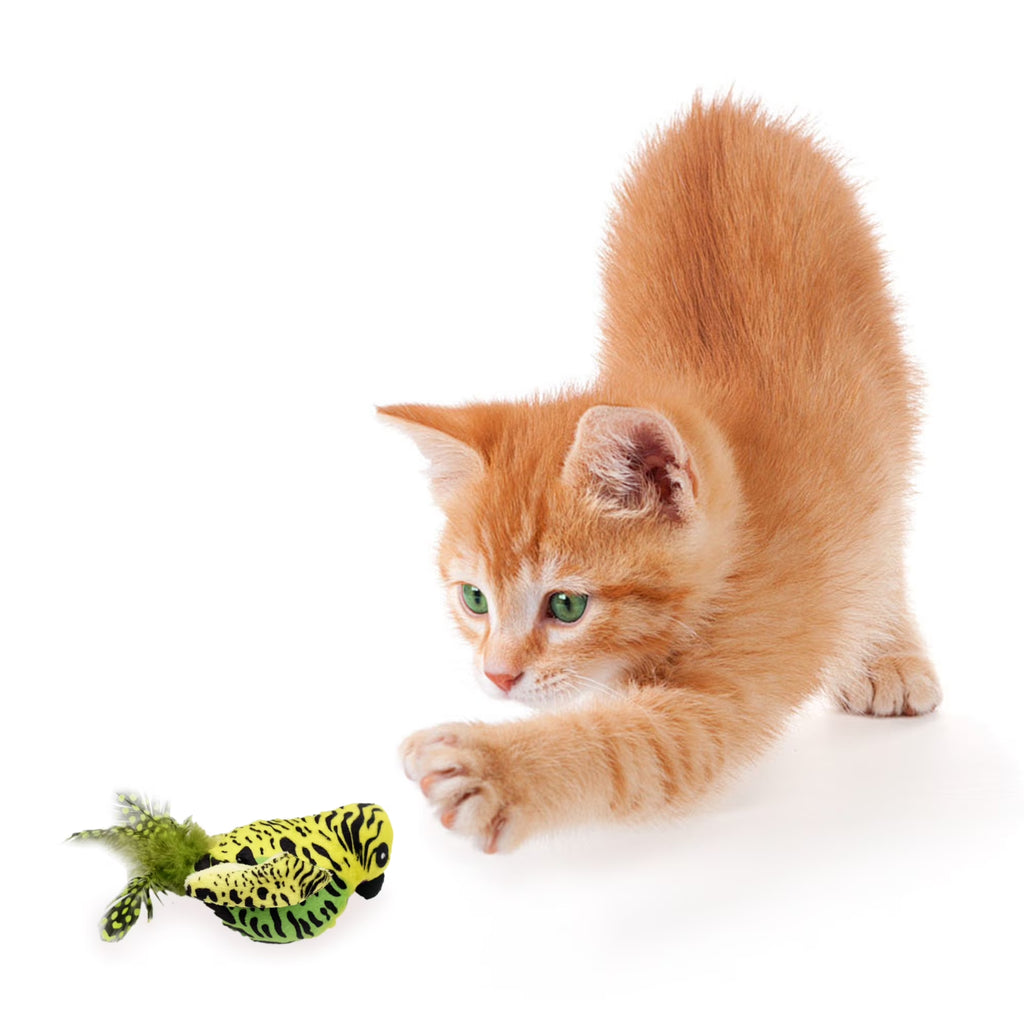 Interactive Electronic Cat Toy, Automatic Chirping Bird Toy Squeaky with Feather Tail, Melody Chaser Toy for Cats to Play Alone, Play and Squeak Kitten Toy for Boredom