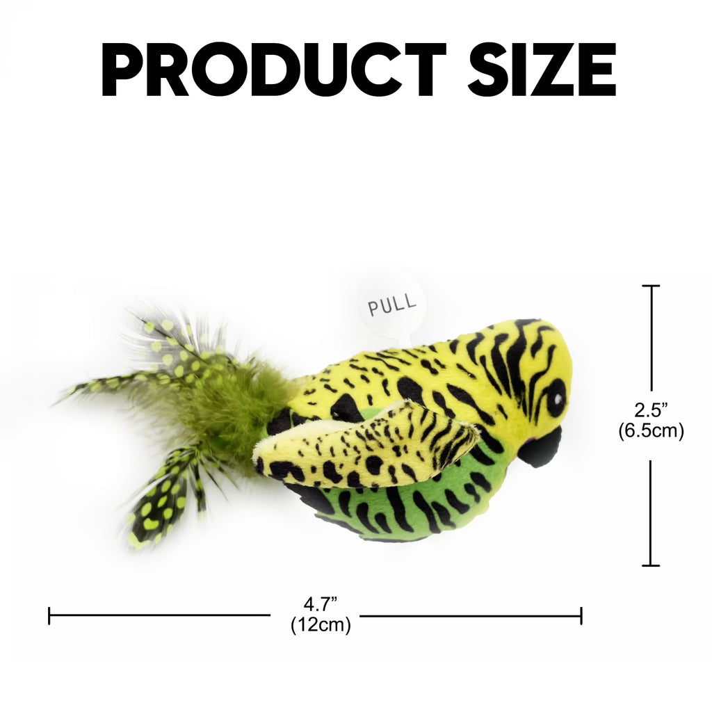 Interactive Electronic Cat Toy, Automatic Chirping Bird Toy Squeaky with Feather Tail, Melody Chaser Toy for Cats to Play Alone, Play and Squeak Kitten Toy for Boredom