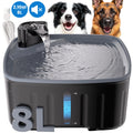 FURCLAN 8L/2.1Gal Dog Water Fountain for Large Dogs, Bpa-Free Pet Water Dispenser with Visible Level, Quiet Pet Water Fountain, Indoor Cat Water Fountains, Black