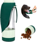 Upgraded Dog Water Bottle, Portable Dog Cat Puppy Pet Water Dispenser Feeder with Drinking Cup and Food Container Leak Proof for Outdoor Walking, Travel, Hiking 12OZ
