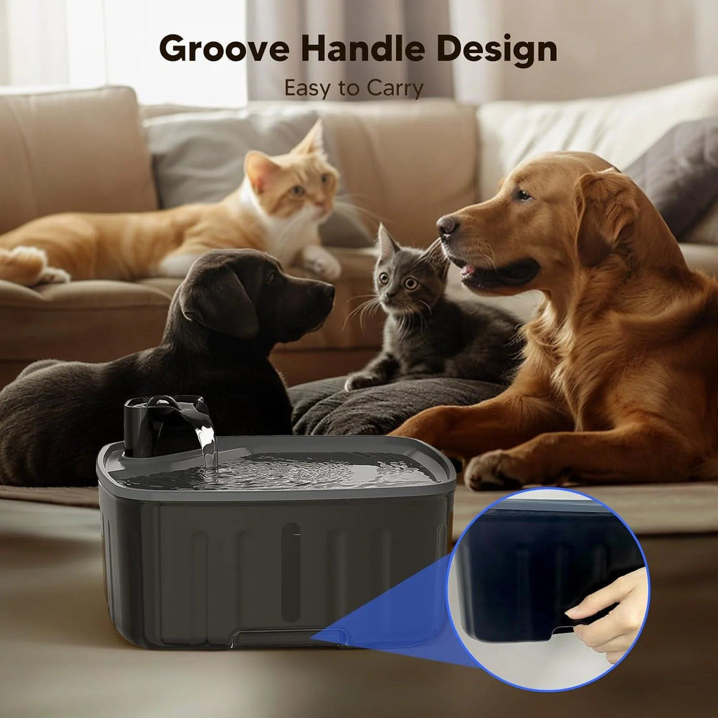 FURCLAN 8L/2.1Gal Dog Water Fountain for Large Dogs, Bpa-Free Pet Water Dispenser with Visible Level, Quiet Pet Water Fountain, Indoor Cat Water Fountains, Black