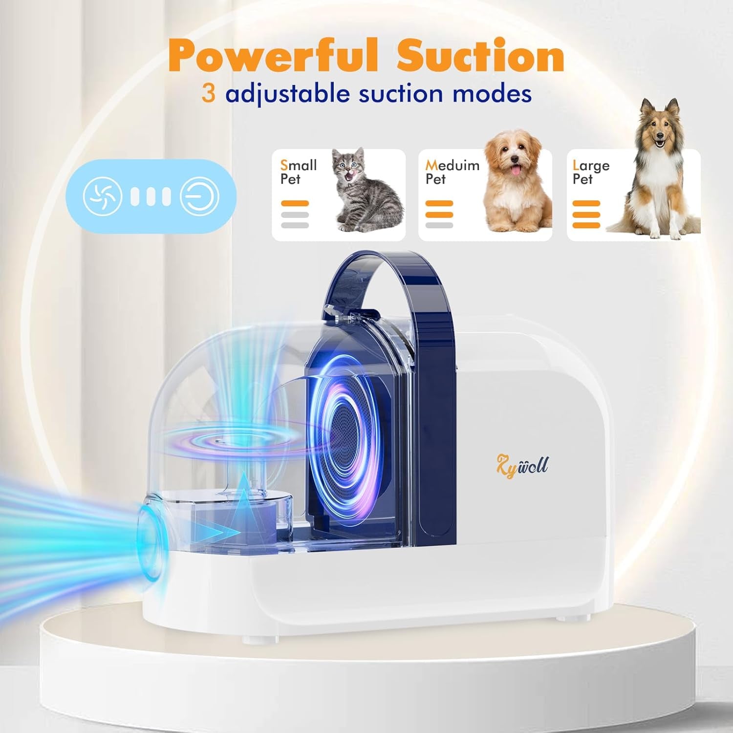 Dog Grooming Vacuum Kit with Clippers and Brushes, 12000Pa Low Noise Pet Hair Trimmer for Shedding, 1.5L Large Capacity Grooming Tool for Home Use | Includes Clippers and Brushes, Shedding Tool, Large Capacity, Home Use