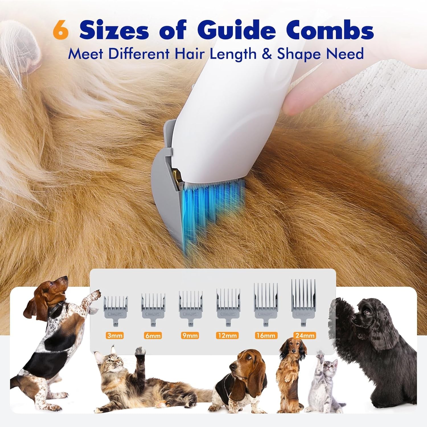 Dog Grooming Vacuum Kit with Clippers and Brushes, 12000Pa Low Noise Pet Hair Trimmer for Shedding, 1.5L Large Capacity Grooming Tool for Home Use | Includes Clippers and Brushes, Shedding Tool, Large Capacity, Home Use