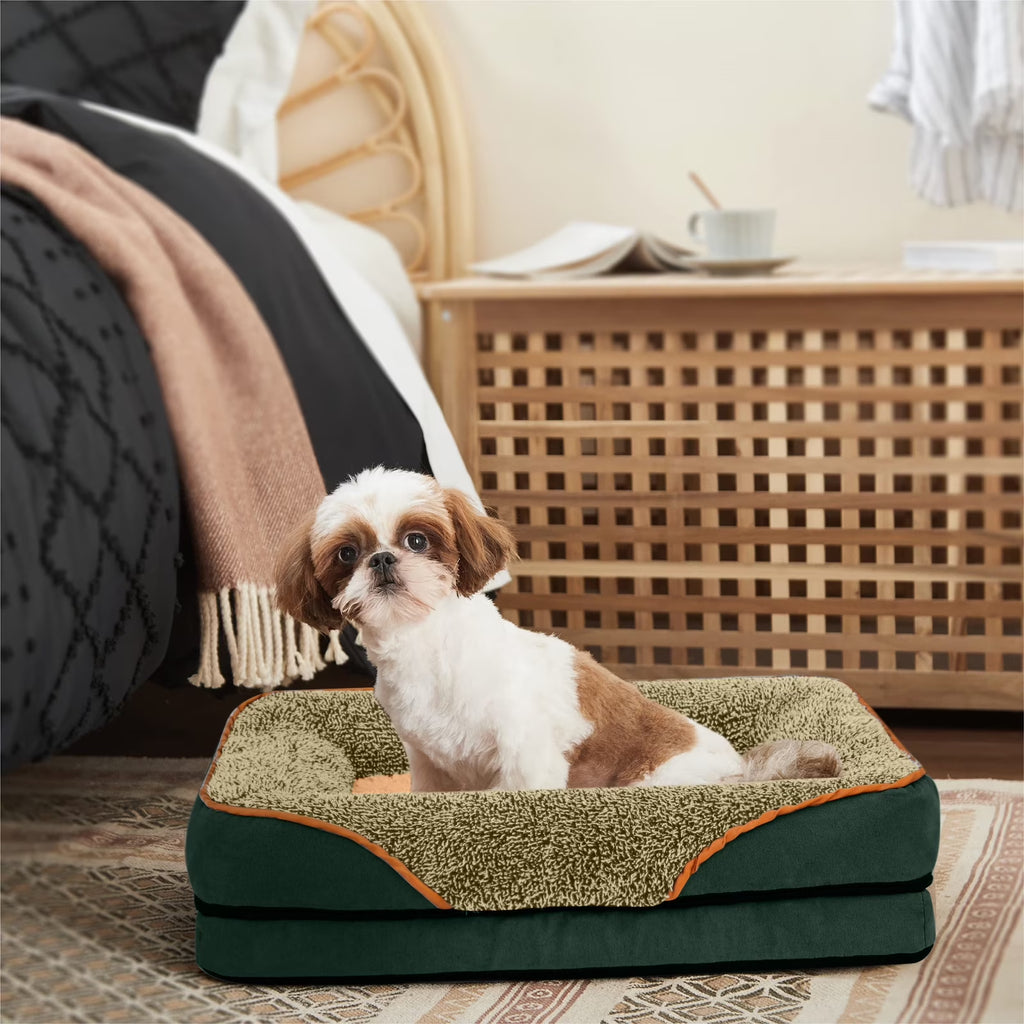 Dog Beds for Large Medium Small Dogs Orthopedic Pet Bed Sofa Supportive Egg Crate Foam Animal Couch with Removable Washable Cover Non Skid Bottom S to XL