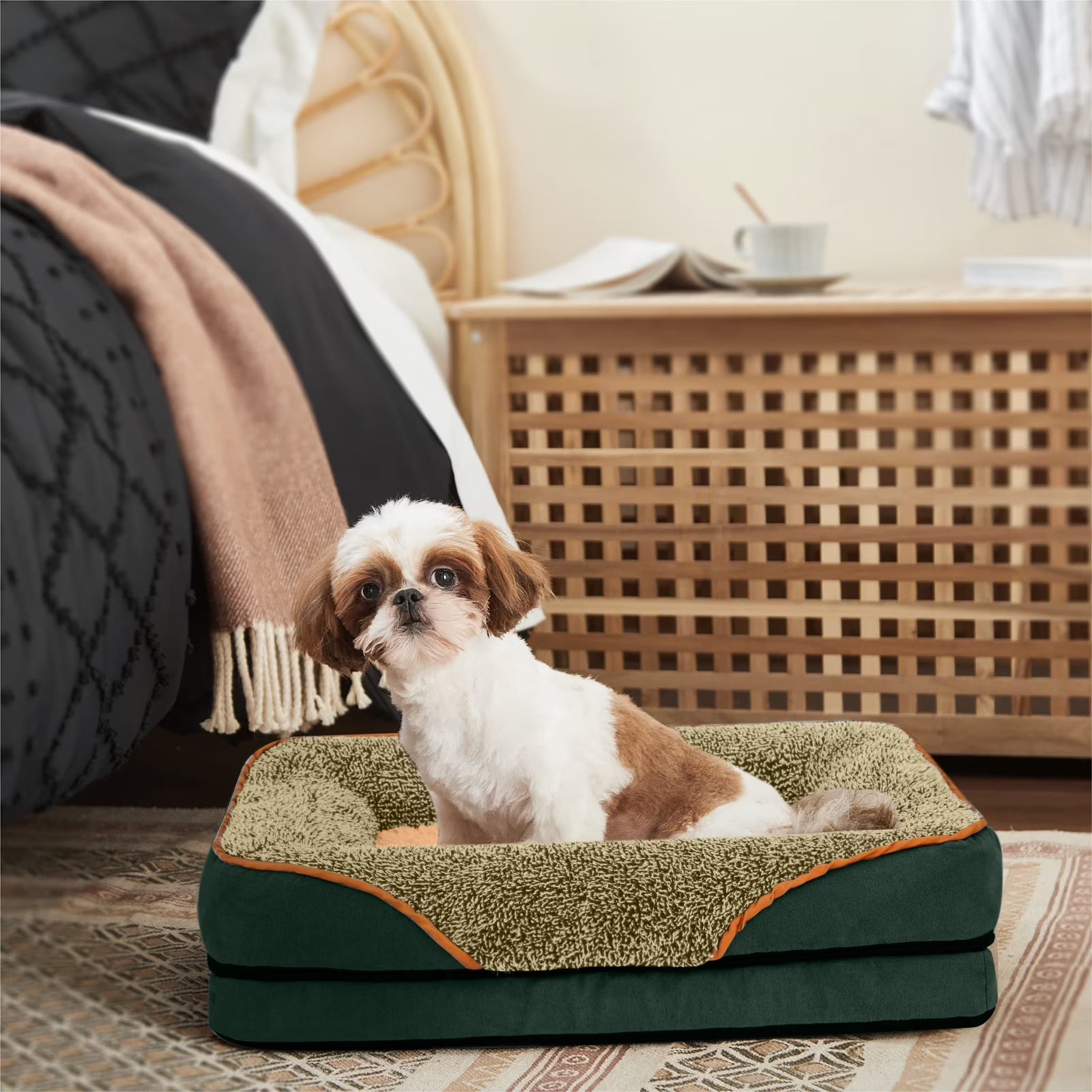 Dog Beds for Large Medium Small Dogs Orthopedic Pet Bed Sofa Supportive Egg Crate Foam Animal Couch with Removable Washable Cover Non Skid Bottom S to XL