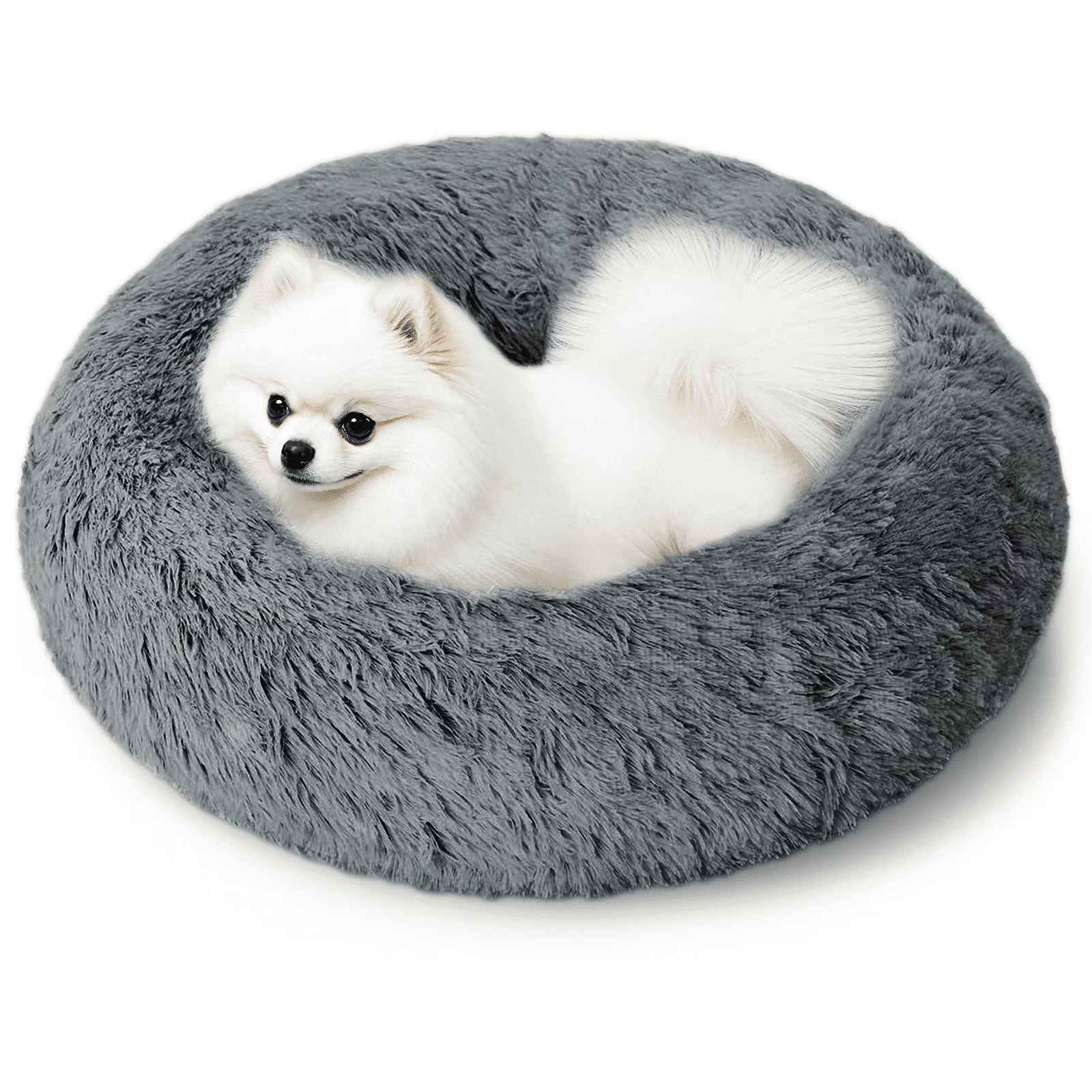 20 Inch Calming Donut Dog Bed for Small Dogs, Anti-Anxiety Cozy Soft round Pet Bed, Fluffy Washable Dog Bed for Small Medium Dogs and Cats